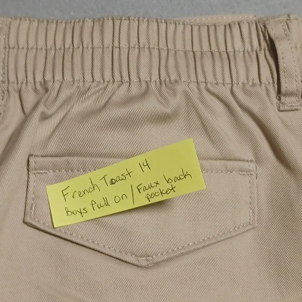 French Toast Boys Khaki‎ School Uniform Pull On Shorts Tan Size 14 SH9112